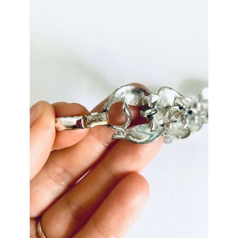 Vtg Lisner Silver Statement Bracelet - image 3